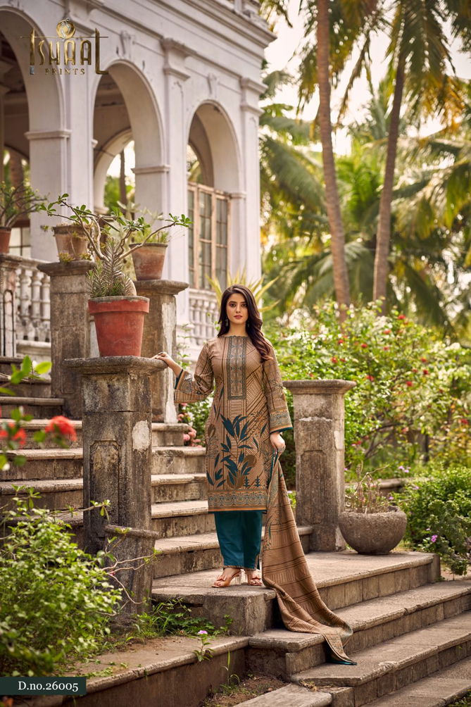 Gulmohar 26 By Ishaal Karachi Cotton Dress Material Catalog